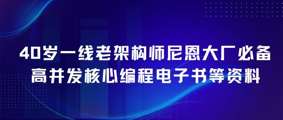 40岁一线老架构师尼恩大厂必备高并发核心编程电子书等资料[2.33 GB]